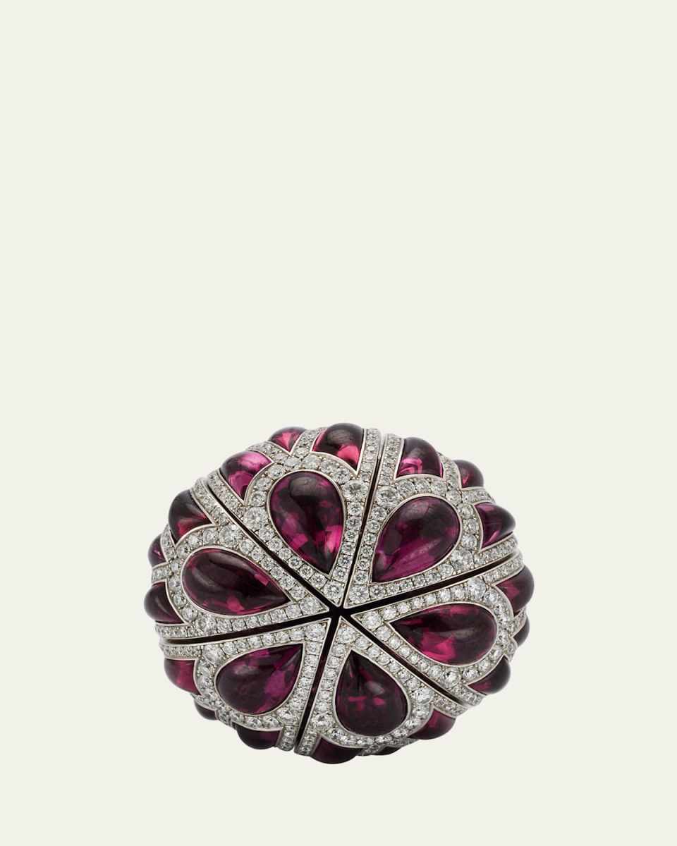 Mosaic Reveal Sapphire, Rhodolite and Diamond Ring, EU 53 / US 6.5